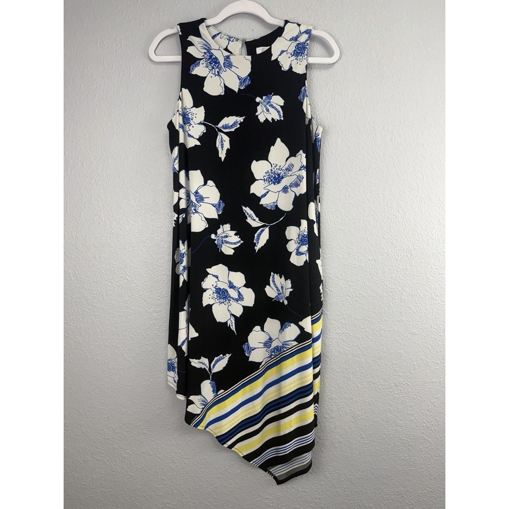 London Times‎ Womens Black Casual Dress Size 12 Petite Floral Sleeveless Boho